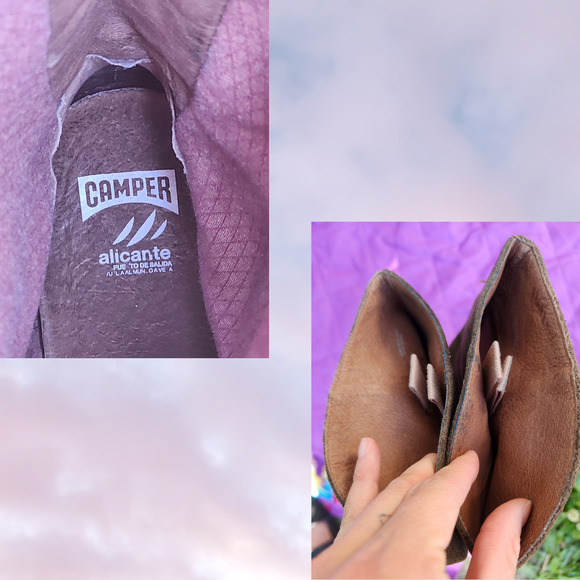 Camper Gray Brown Boho Trendy Western Chic Suede Heeled Boot Sz Womens 8.5 - Picture 5 of 5